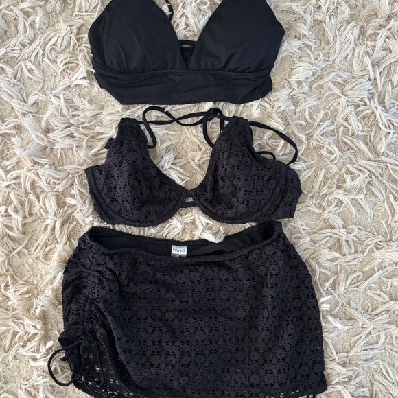 Freya Small Skirted Bikini Brief Swim Bottom and Swim Tops 34D - Picture 3 of 5